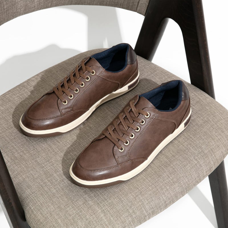 Jousen Men's Casual Shoes Memory Foam Casual Sneakers for Men (A81Q02 Dark Brown 11) - Image 5
